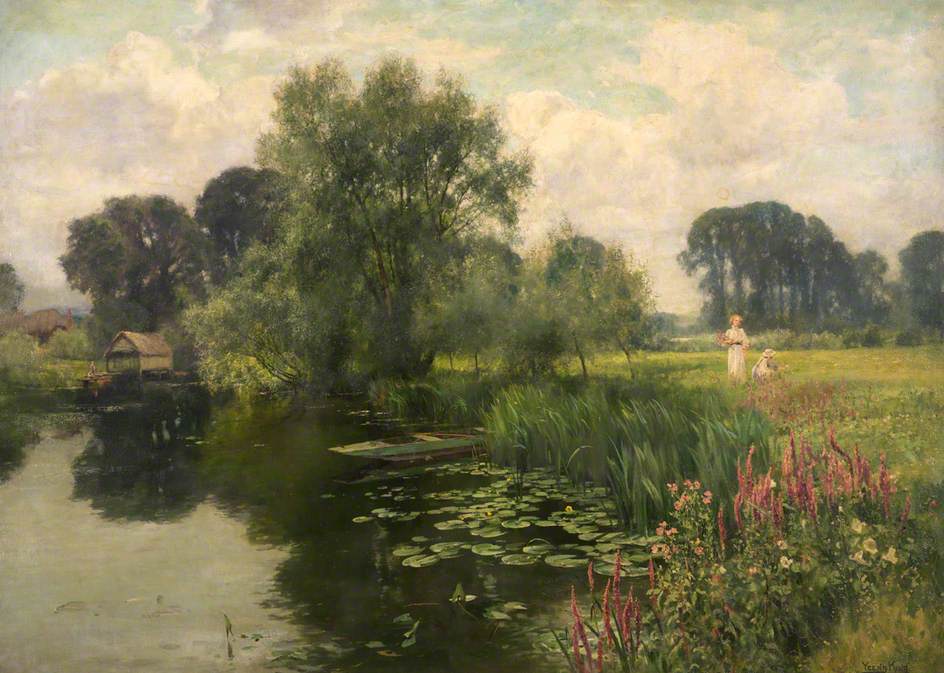 River Banks and River Blossoms, vintage artwork by Henry John Yeend King, 12x8" (A4) Poster