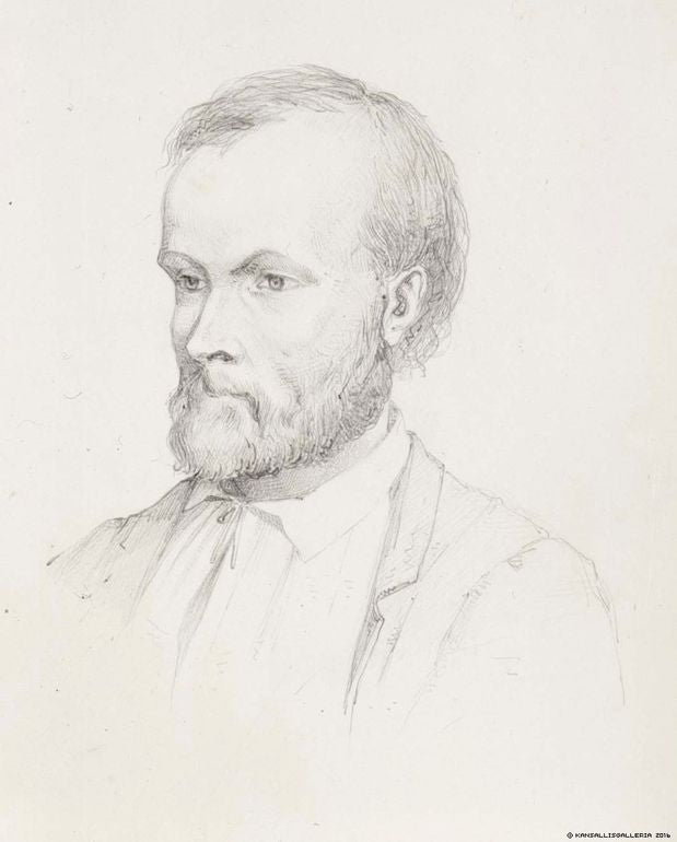 Portrait of Aleksis Kivi by Albert Edelfelt,A3(16x12")Poster