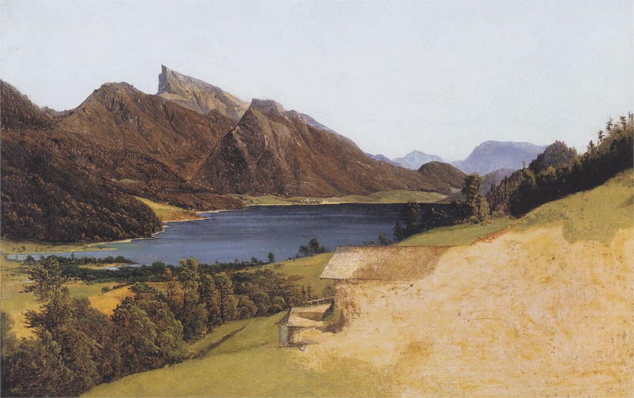 Lake Fuschel with Schafberg, vintage artwork by Ferdinand Georg Waldmüller, A3 (16x12") Poster Print