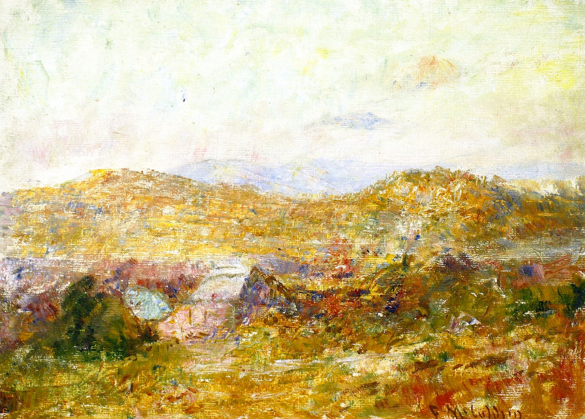 Looking Towards Hanging Rock from Mount Macedon, vintage artwork by Frederick McCubbin, 12x8" (A4) Poster