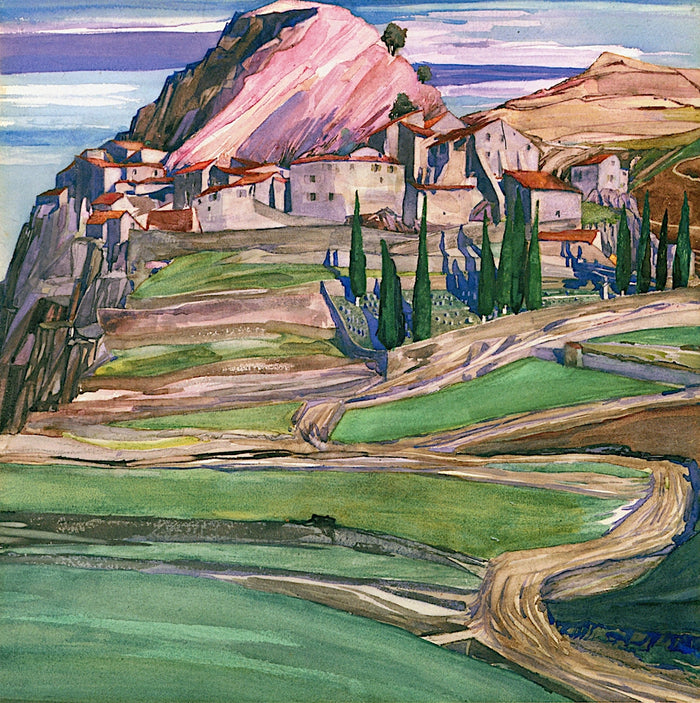 A Hill Town in Southern France by Charles Rennie MacKintosh,A3(16x12