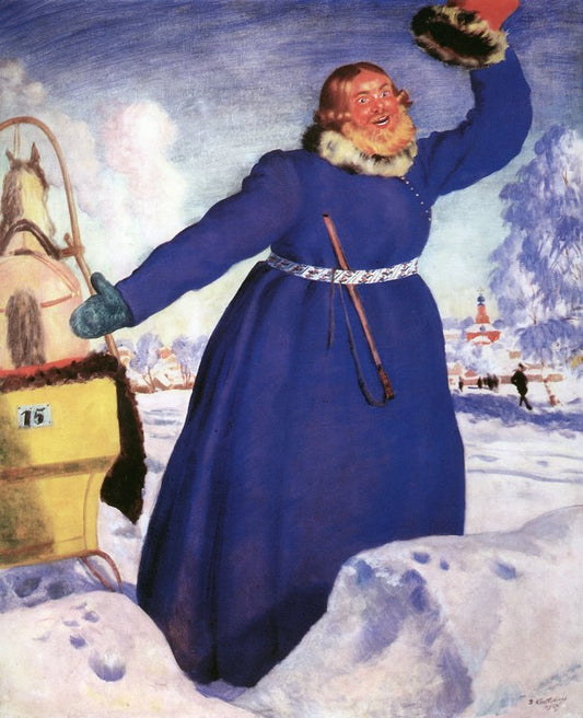 A Cabman by Boris Mikhailovich Kustodiev,16x12(A3) Poster