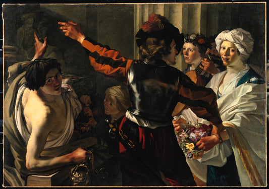 An Offering to Ceres, vintage artwork by Dirck van Baburen, 12x8" (A4) Poster