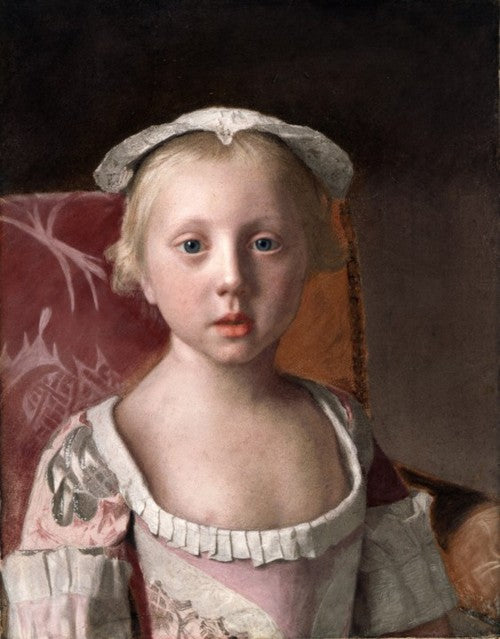 Portrait of Princess Louisa of Great Britain, vintage artwork by Jean-Étienne Liotard, 12x8" (A4) Poster