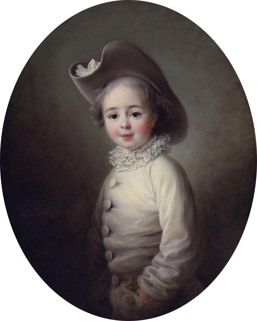 Marie-Jean Herault de Sechelles at age 4, vintage artwork by François-Hubert Drouais, 12x8" (A4) Poster