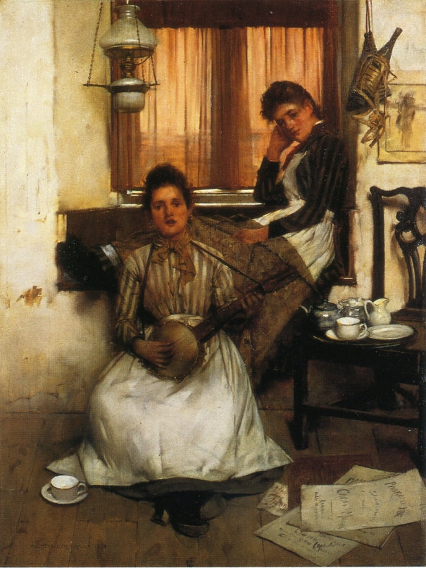 A Pretty Melody, vintage artwork by Eugene-Adolphe Chevalier, 12x8" (A4) Poster