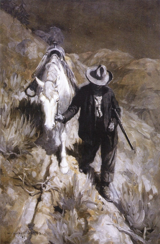 Follerin' the Tracks, vintage artwork by William Herbert Dunton, 12x8" (A4) Poster