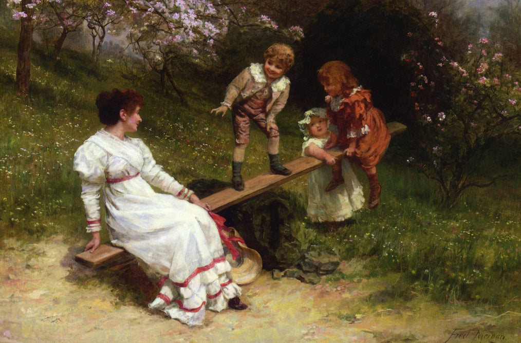 See Saw, vintage artwork by Frederick Morgan, 12x8" (A4) Poster
