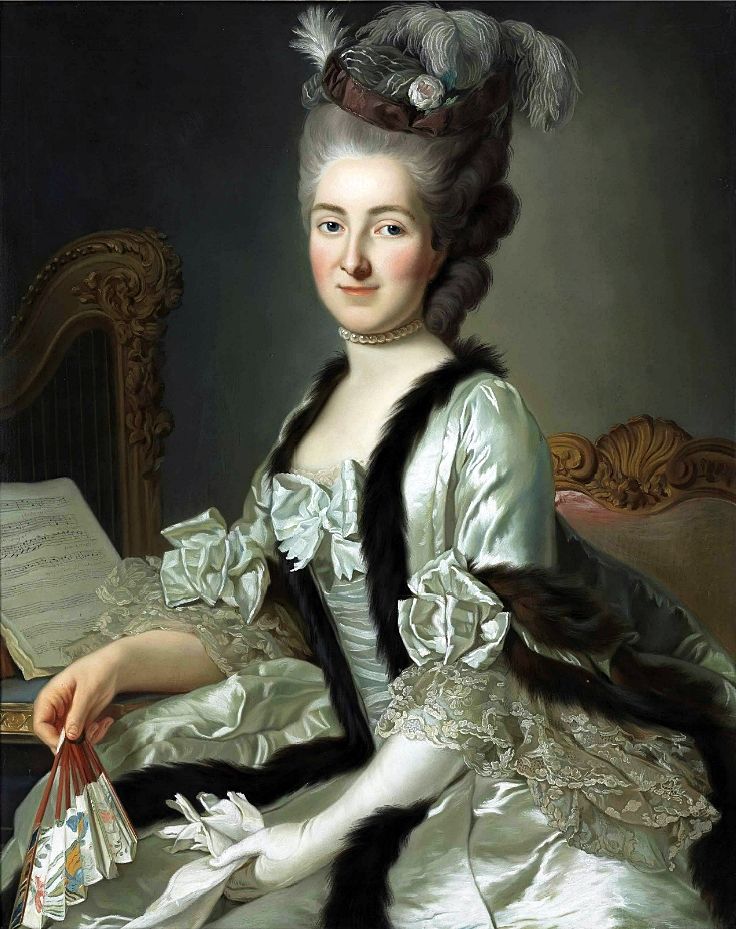 Portrait of Countess Anne d'Escherny, vintage artwork by Alexander Roslin, 12x8" (A4) Poster