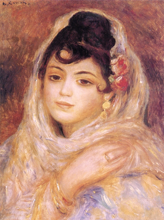 Algerian Woman, vintage artwork by Pierre Auguste Renoir, 12x8" (A4) Poster