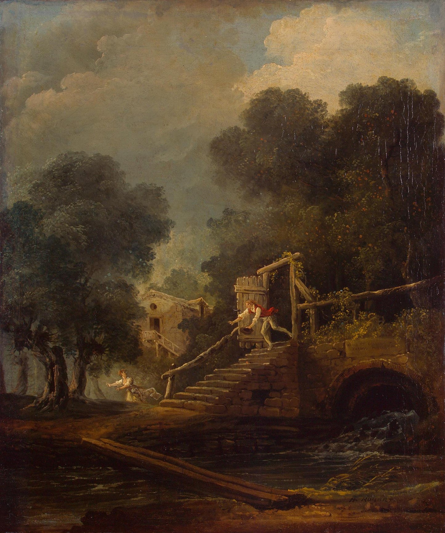 Flight of Galatea, vintage artwork by Hubert Robert, 12x8" (A4) Poster