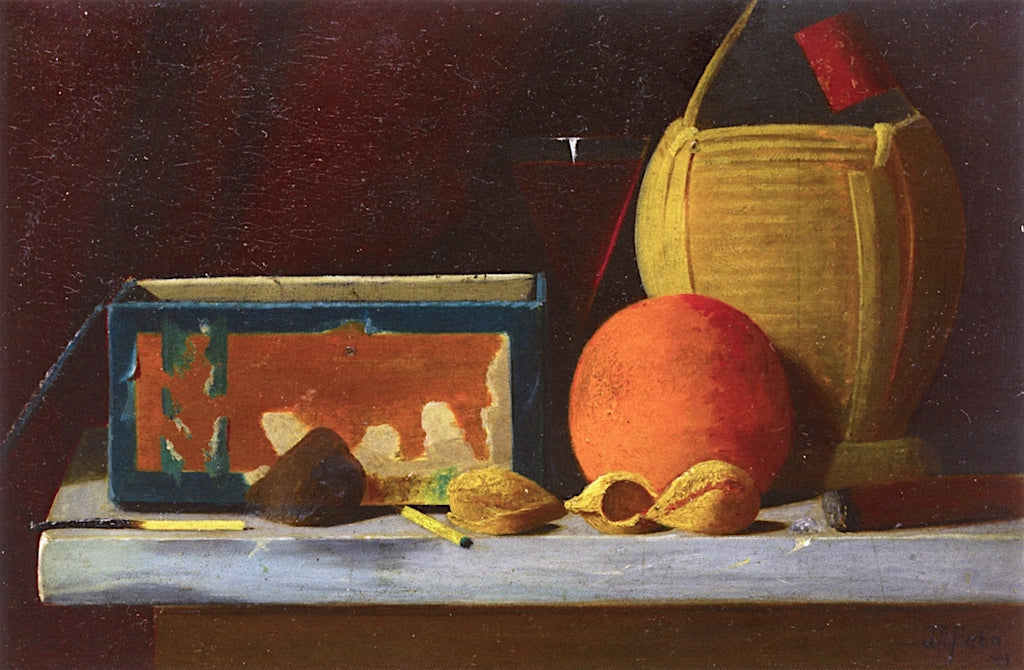 Still Life with an Orange, vintage artwork by John Frederick Peto, 12x8" (A4) Poster