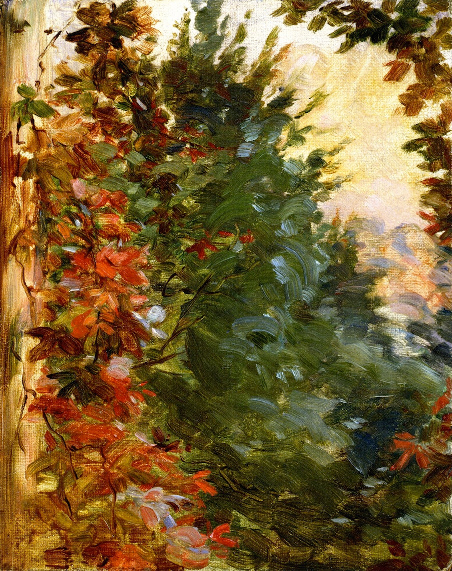 View of the Garden, vintage artwork by Marie Bracquemond, 12x8" (A4) Poster