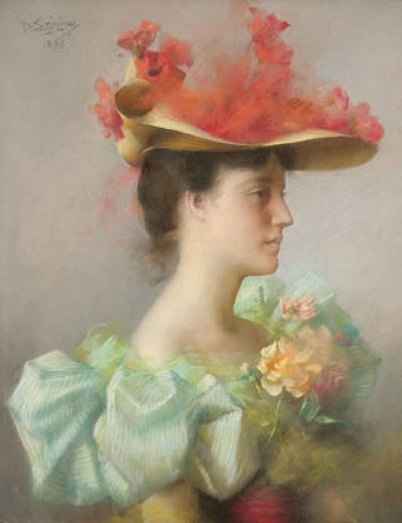 Elegant Lady with Hat by Delphin Enjolras,A3(16x12")Poster