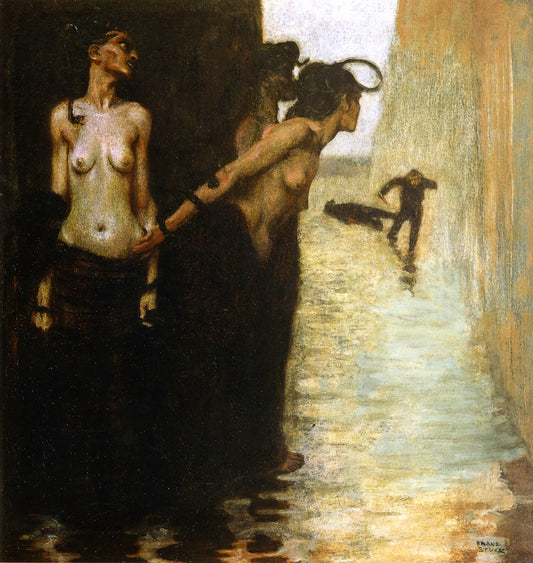 The Murderer, vintage artwork by Franz von Stuck, 12x8" (A4) Poster