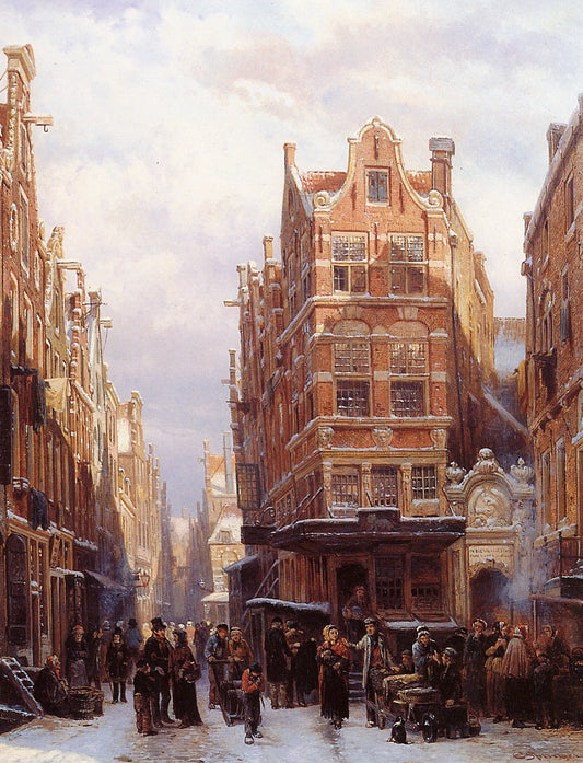 The Jewish quarter in Amsterdam, vintage artwork by Cornelis Springer, A3 (16x12") Poster Print