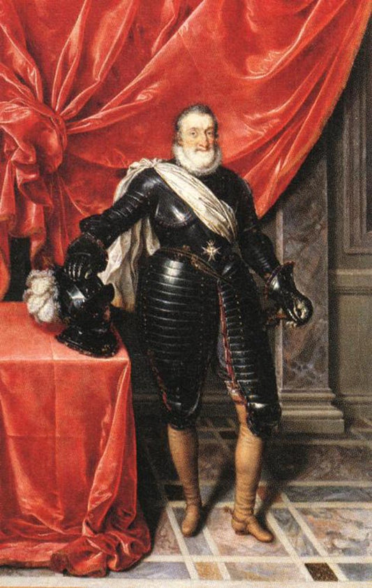 Henry IV, King of France, in Armour, vintage artwork by Frans Pourbus the Younger, 12x8" (A4) Poster
