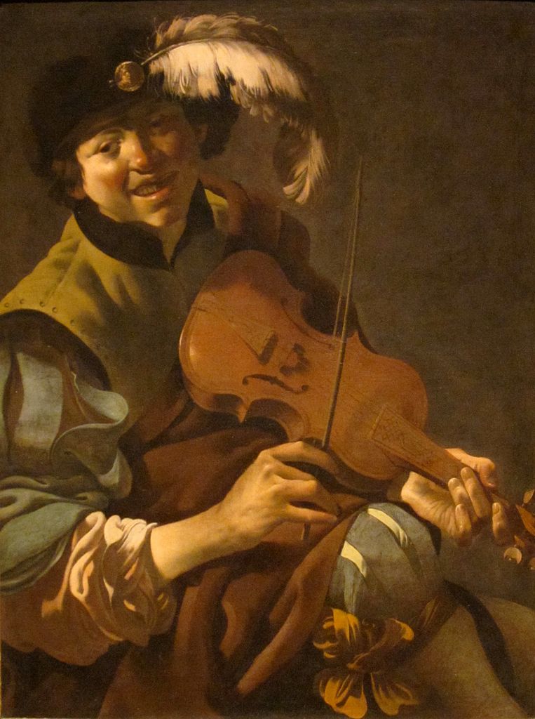 A Boy Violinist, vintage artwork by Hendrick Terbrugghen, 12x8" (A4) Poster