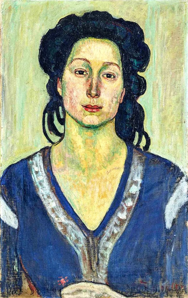 Portrait of Jeanne Charles Cerani, vintage artwork by Ferdinand Hodler, 12x8" (A4) Poster