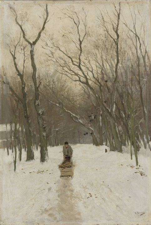 Winter in Scheveningen, vintage artwork by Anton Mauve, 12x8" (A4) Poster