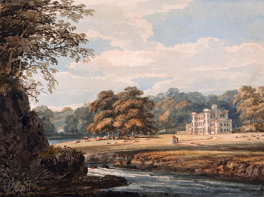 Chalfont House, Buckinghamshire, vintage artwork by Thomas Girtin, 12x8" (A4) Poster