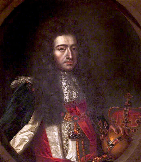 William III in Garter Robes, vintage artwork by Willem Verelst, 12x8" (A4) Poster