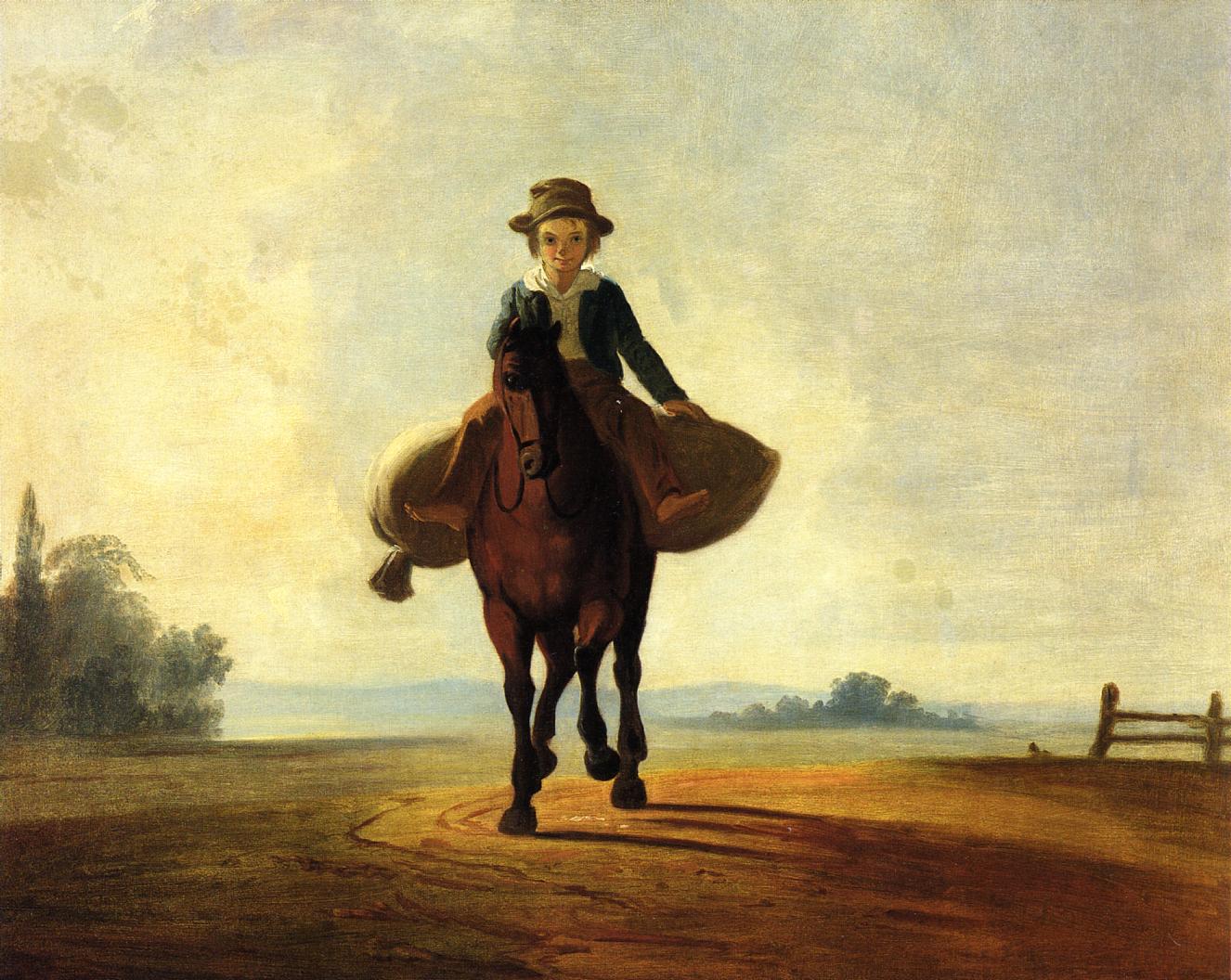 The Mill Boy: The Boonville Juvenile Clay Club Banner, vintage artwork by George Caleb Bingham, A3 (16x12") Poster Print