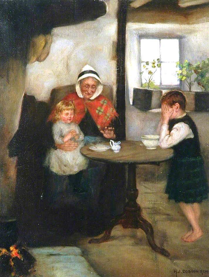 Granny's Blessing, vintage artwork by Henry John Dobson, 12x8" (A4) Poster