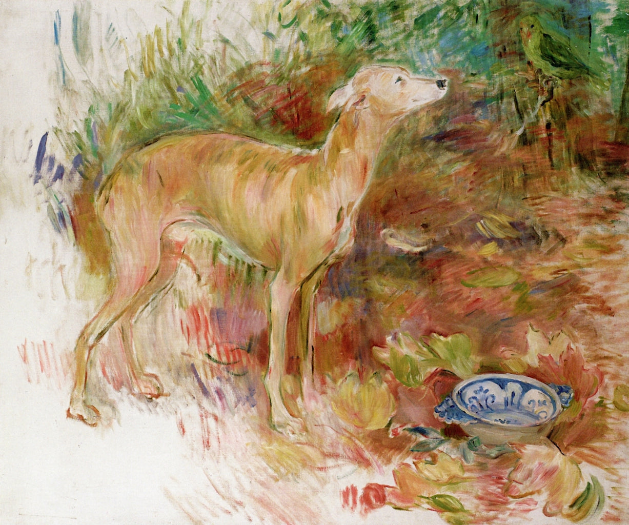 The Greyhound Laërte, vintage artwork by Berthe Morisot, 12x8" (A4) Poster