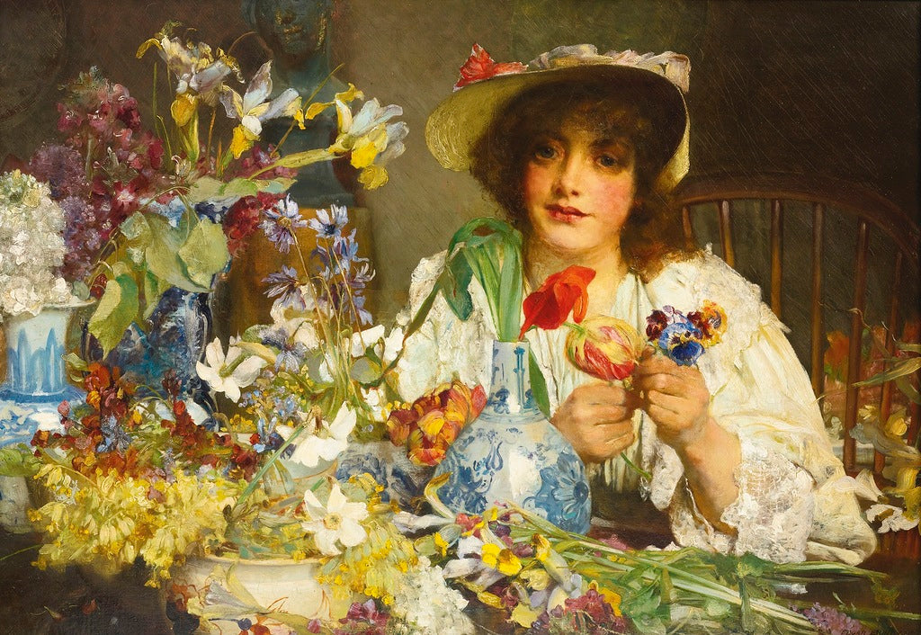 The Florist, vintage artwork by Edgar Bundy, 12x8" (A4) Poster