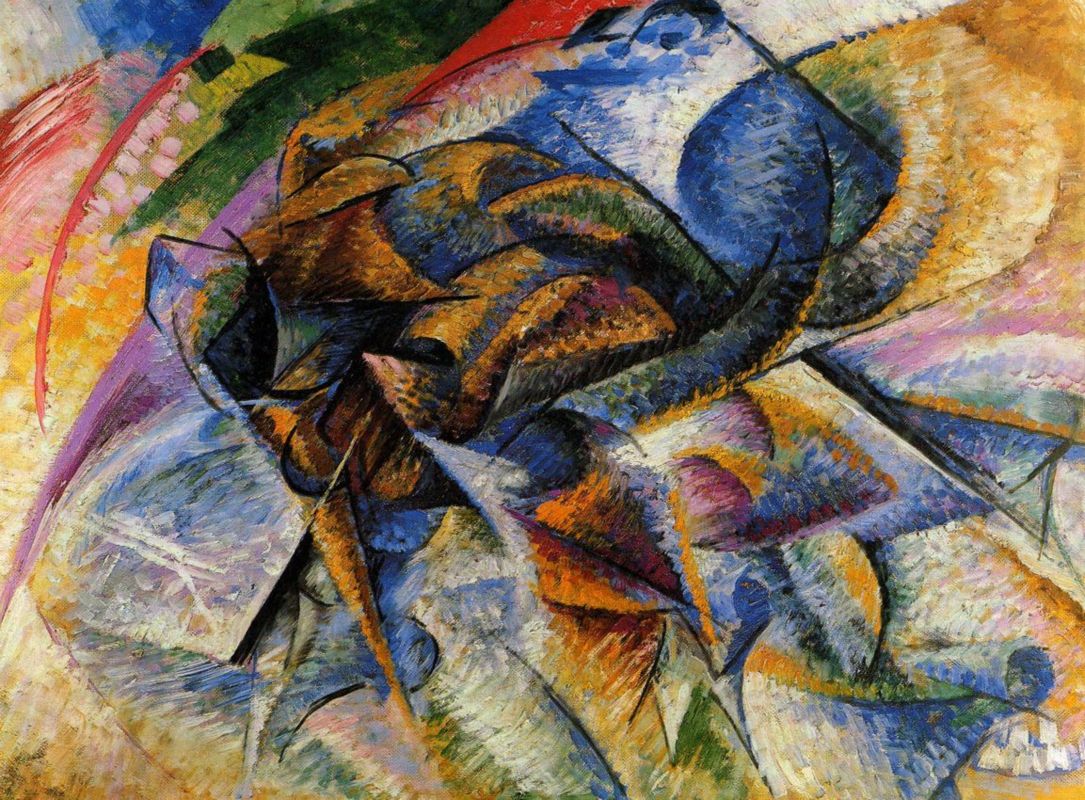 Dynamism of a biker by Umberto Boccioni,16x12(A3) Poster