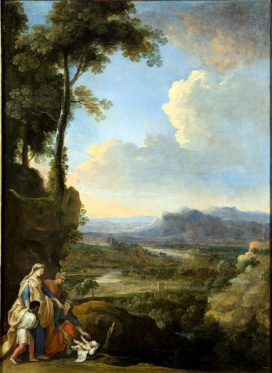 The Life of Moses 02 - The Finding of Moses by  Pharaoh's Daughter, vintage artwork by Attributed to Henri Mauperche, 12x8" (A4) Poster