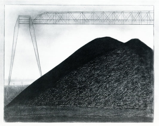 Bituminous Cole Storage Piles, vintage artwork by Joseph Stella, 12x8" (A4) Poster
