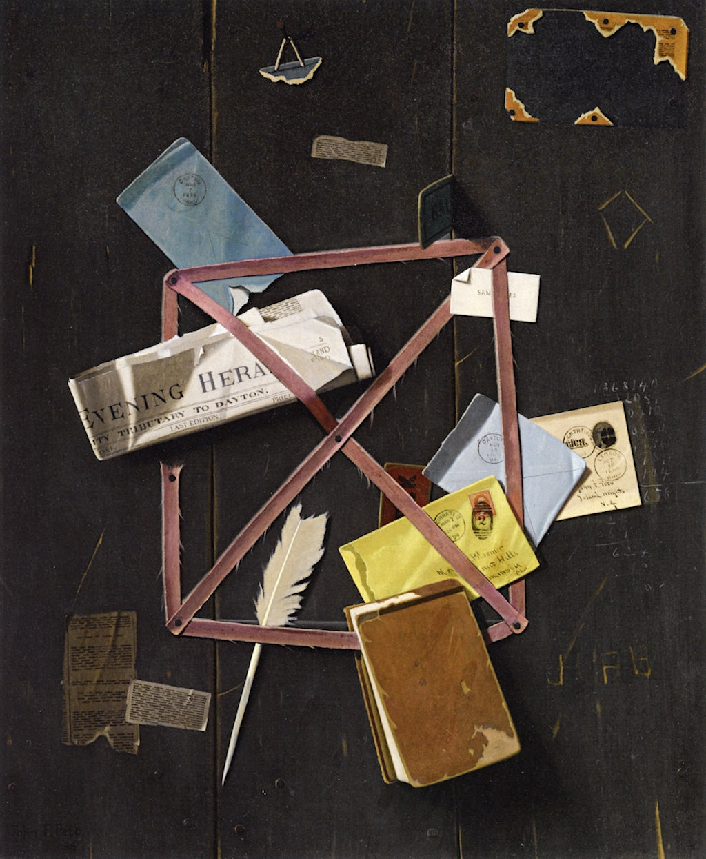 Old Time Letter Rack by John Frederick Peto,A3(16x12")Poster