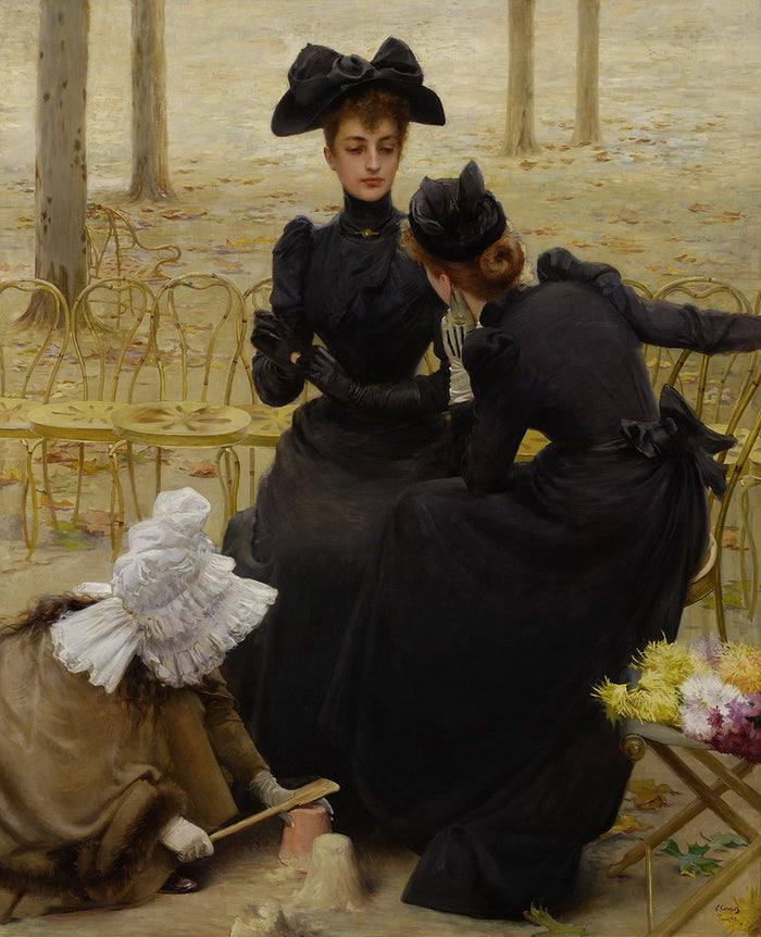 ations in the Garden of Luxembourg by Vittorio Matteo Corcos,A3(16x12