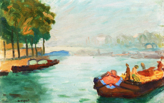 Banks of the Seine, Paris, vintage artwork by Albert Marquet, 12x8" (A4) Poster