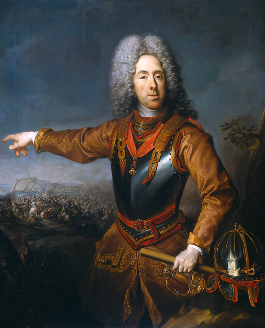 Portrait of Prince Eugene of Savoy, vintage artwork by Jacob van Schuppen, 12x8" (A4) Poster
