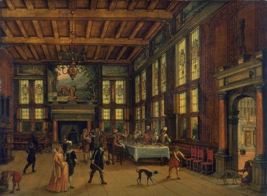 Lazarus at the Rich Man's Door, vintage artwork by Bartholomeus van der Helst, 12x8" (A4) Poster