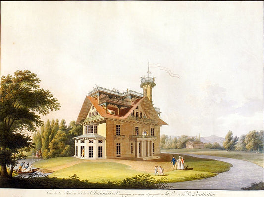 Summer house of Prince Putiatin, vintage artwork by Christian Gottlob Hammer, 12x8" (A4) Poster