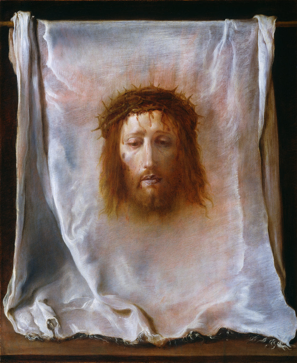 The Veil of Veronica, vintage artwork by Domenico Fetti, 12x8" (A4) Poster