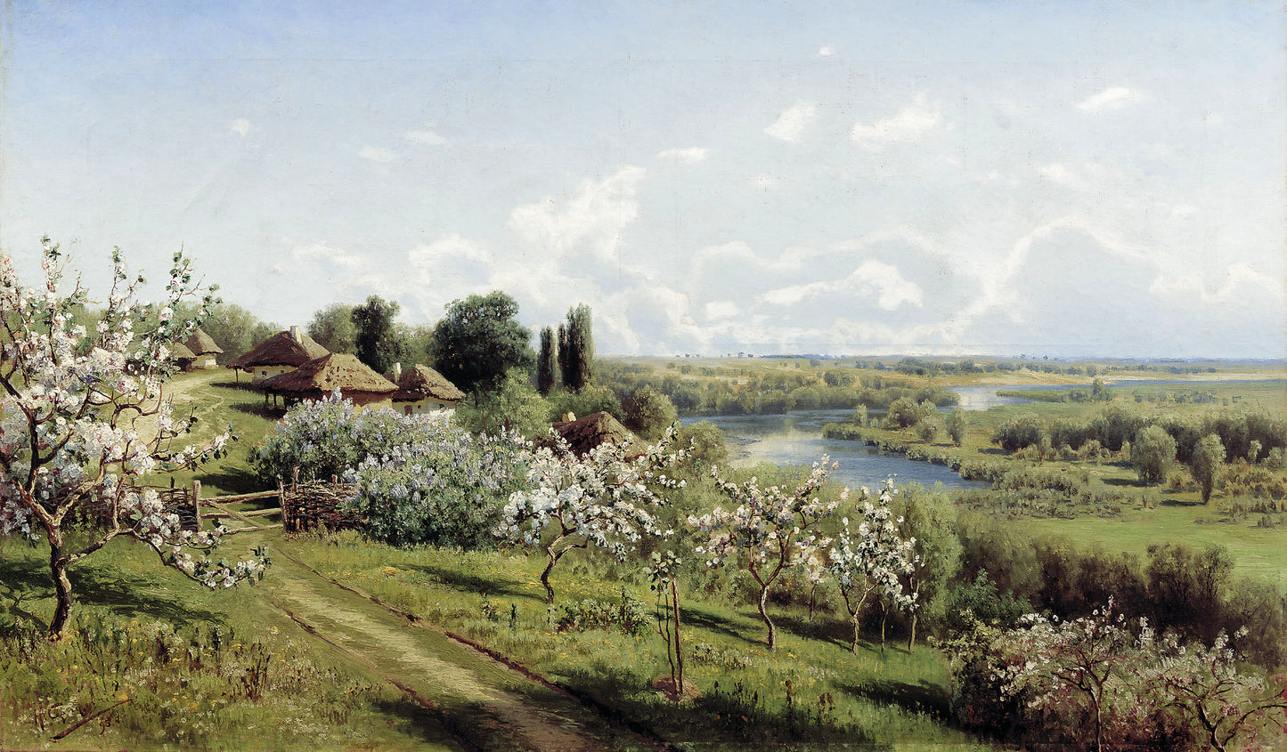 Apple Trees in Bloom by Nikolai Sergeyev,A3(16x12")Poster