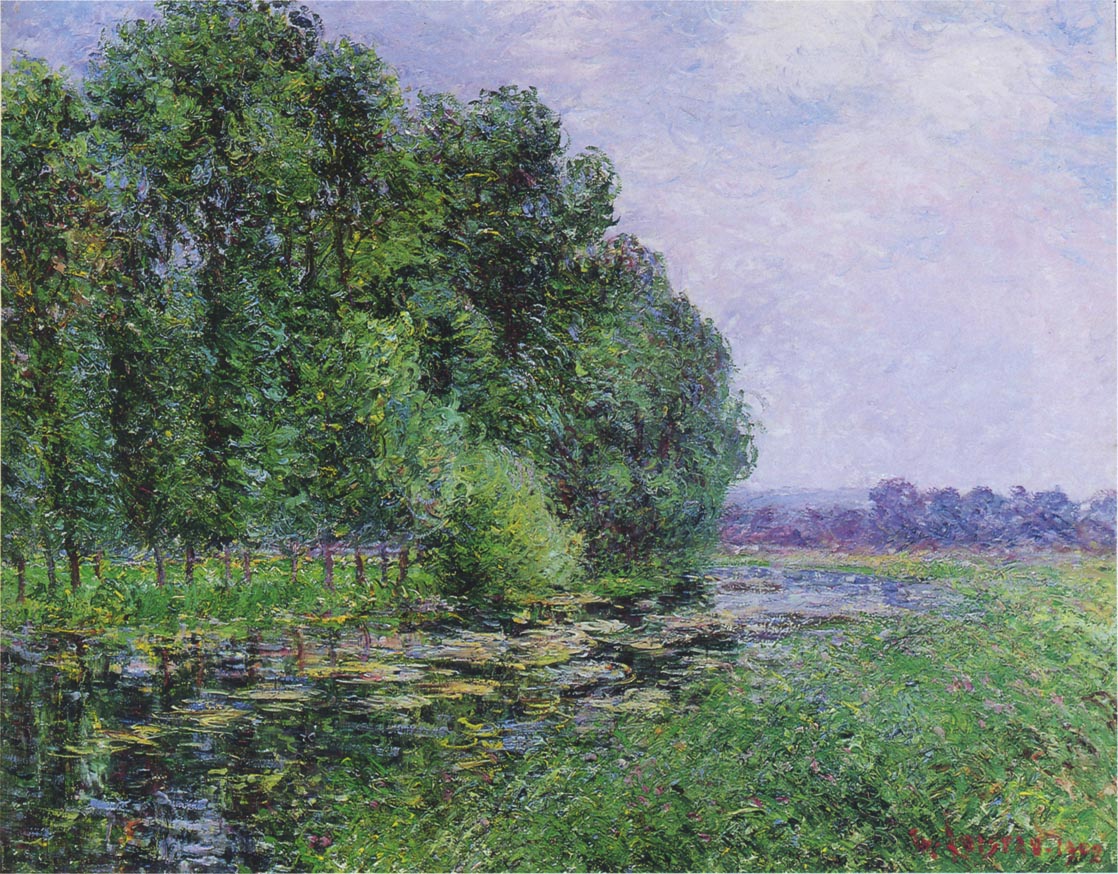 by  the Eure River in Summer, vintage artwork by Gustave Loiseau, 12x8" (A4) Poster