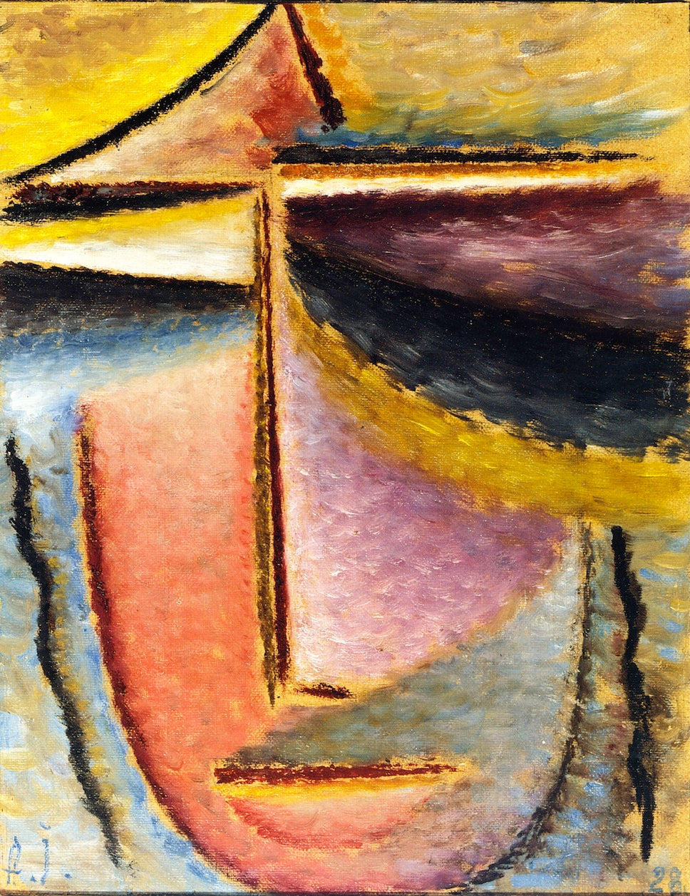 Abstract Head: Head of a Woman, vintage artwork by Alexei von Jawlensky, 12x8" (A4) Poster