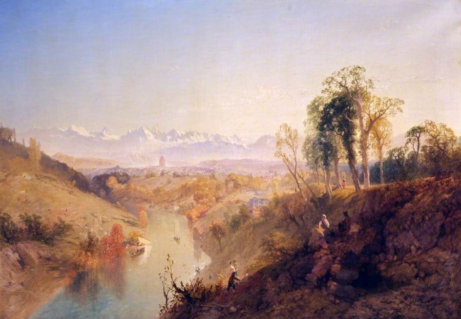 Berne, vintage artwork by James Baker Pyne, A3 (16x12") Poster Print