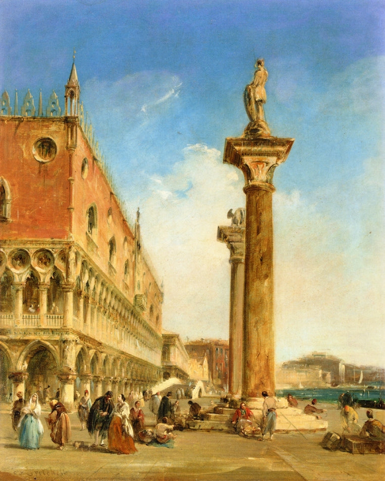 The Ducal Palace from the Piazzetta, vintage artwork by Edward Pritchett, A3 (16x12") Poster Print
