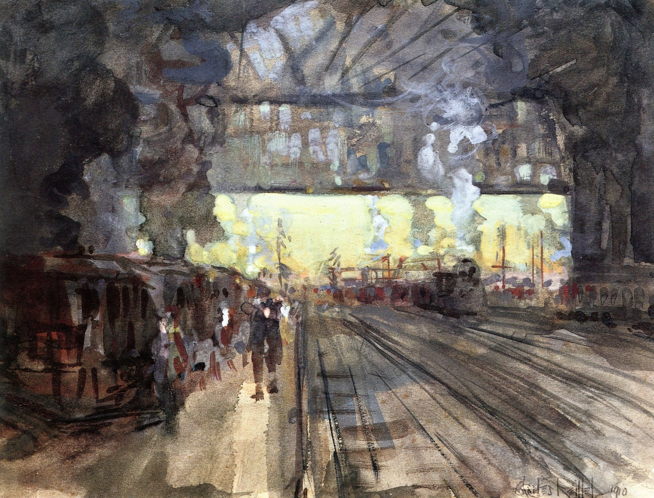 Railway by Charles Reiffel,A3(16x12")Poster