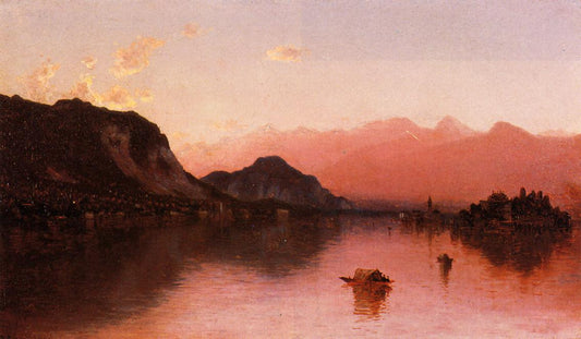 Isola Bella, Lago Maggiore, a Sketch, vintage artwork by Sanford Robinson Gifford, 12x8" (A4) Poster