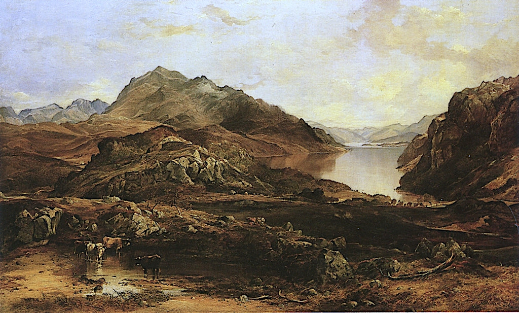 Loch Maree Ross-Shire, vintage artwork by Horatio McCulloch, A3 (16x12") Poster Print