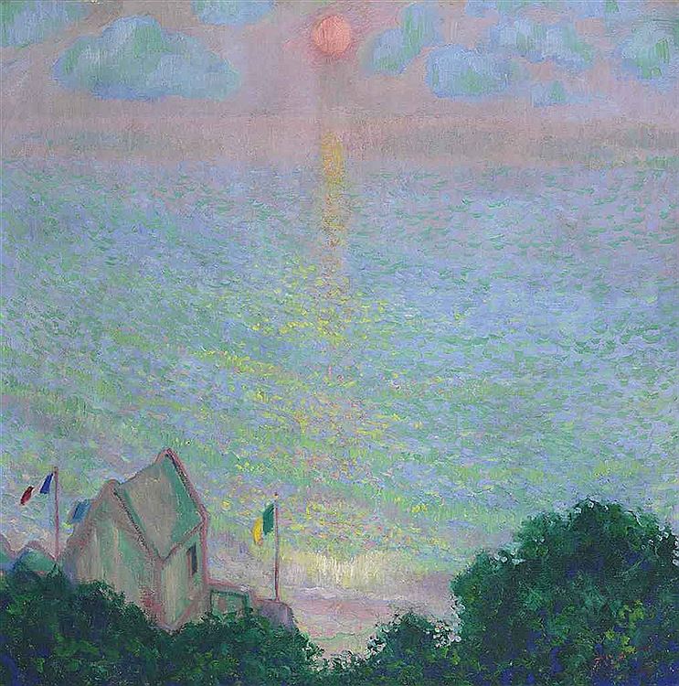 Sunset at Veules-les-Roses by Theodore Earl Butler,16x12(A3) Poster