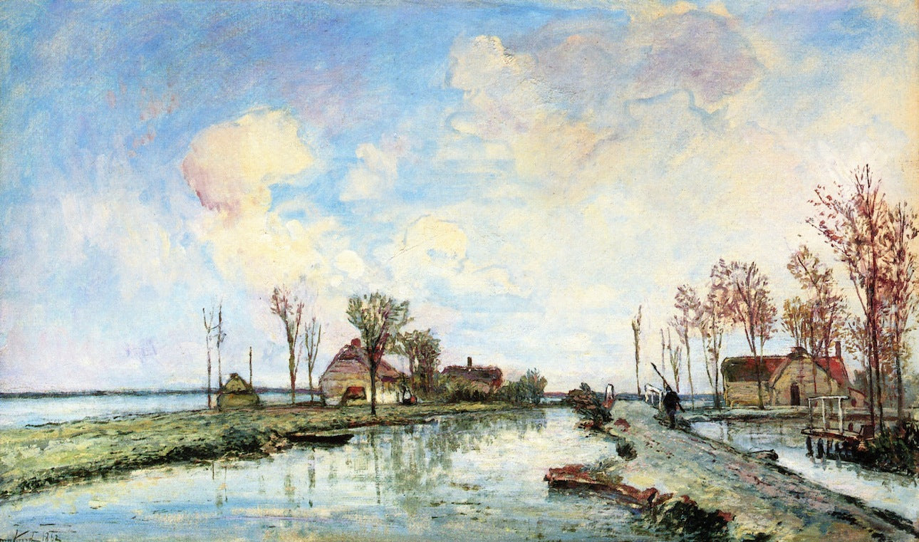Landscape of Holland, vintage artwork by Johan Barthold Jongkind, A3 (16x12") Poster Print